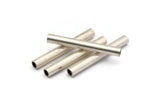 Industrial Long Tube, 6 Antique Silver Plated Brass Industrial Long Tube Beads (5x40mm) R032 H0113