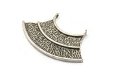 Antique Silver Channel Pendant, 1 Antique Silver Plated Brass Channel Pendants with 2 Loops (48x21x1mm) U088 H0378