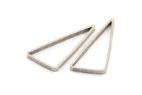 Antique Silver Triangle Charm, 12 Antique Silver Plated Brass Open Triangles, Charms, Findings (30x33x15mm) BS 1148 H0418