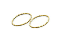 Brass Oval Ring, 30 Raw Brass Oval Faceted Ring, Connector, Charms  (26x16x1.20mm) N532