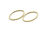 Brass Oval Ring, 30 Raw Brass Oval Faceted Ring, Connector, Charms  (26x16x1.20mm) N532