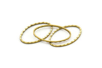 Brass Oval Ring, 30 Raw Brass Oval Faceted Ring, Connector, Charms  (26x16x1.20mm) N532