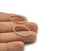 Brass Oval Ring, 30 Raw Brass Oval Faceted Ring, Connector, Charms  (26x16x1.20mm) N532