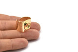 Adjustable Ring Setting, 1 Gold Plated Brass Adjustable Ring With 1 Pad E271 Q0707