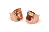 Adjustable Ring Setting, 1 Rose Gold Plated Brass Adjustable Ring With 1 Pad E271 Q0707