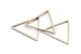 Antique Silver Triangle Charm, 12 Antique Silver Plated Brass Triangle Charms (29x1.2mm) D0112 H0437