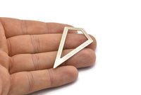 Antique Silver Triangle Pendant, 2 Antique Silver Plated Brass Triangle Pendants, Charms, Earrings (54x28.5x0.8mm) U150 H0569