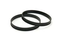 Black Channel Bracelet, Oxidized Black Brass Channel Bangle Settings -Glue On- (8x66.5mm) V032