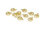 Brass Peace Charm, 250 Raw Brass Peace Sign Charms (10mm) Brs A0233