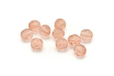 20 Vintage Peach Czech Glass Faceted Beads Cf-48 CF24