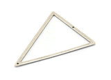 Silver Triangle Charm, 6 Antique Silver Plated Brass Triangle Charms With 2 Holes (53.5x40x1mm) E035 H1219