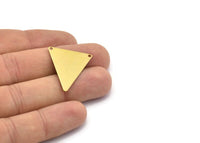 Raw Brass Triangle, 10 Raw Brass Triangle Pendants With 2 Holes (30x30x24x0.60mm) B0202