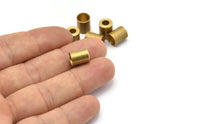 Brass Industrial Cap, 12 Raw Brass Industrial End Caps, Findings, (10x8 Mm) A0672