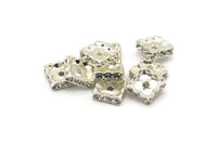 5 Crystal Square Swarovski Rondelle Beads 10.5 Mm Spacer Beads Y284