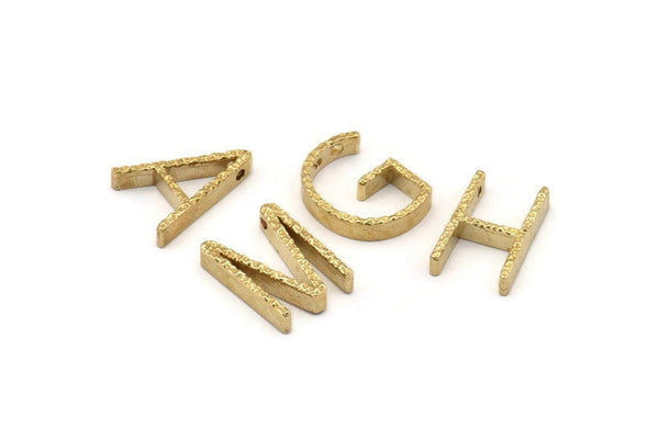 Brass Letter Charm,  Raw Brass, Brass Letter, Letter Beads, İnitial Charms, Alphabet Charms, İnitial Letters, Bracelet Charm