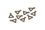 Bohemian Triangle Charms, 100 Antique Brass Triangle Charms With Loop (8x9.3mm) A0783