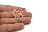 Rose Gold Circle Rings, 24 Rose Gold Lacquer Plated Brass Wavy Circle Rings, Charms (18x0.8mm) BS 1805 Q0440