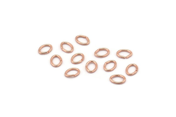 Oval Jump Ring, 250 Rose Gold Tone Brass Oval Jump Rings (5x4x0.7mm) A1064