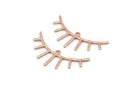 Rose Gold Eyelash Charm, 4 Rose Gold Plated Brass Eyelash Charms With 1 Loop, Pendants, Earrings (36x14x1mm) D1252 Q1041