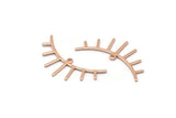 Rose Gold Eyelash Charm, 4 Rose Gold Plated Brass Eyelash Charms With 1 Loop, Pendants, Earrings (36x14x1mm) D1252 Q1041