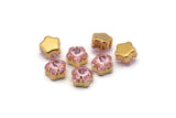 3 Gold Plated Light Rose Swarovski Rhinestone Prong Setting 10 Mm Y300 Y028