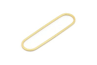 Gold Oval Charm, 4 Gold Plated Brass Oval Rings, Connectors (50x13x1mm) D1288 Q0895