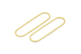 Gold Oval Charm, 4 Gold Plated Brass Oval Rings, Connectors (50x13x1mm) D1288 Q0895