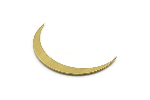 Brass Moon Blank, 12 Raw Brass Crescent Shaped Moon Blanks (44x6x0.80mm) Moon13