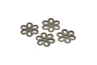 Flower Bead Caps, 100 Antique Brass Flower Bead Caps, Connectors, Charms, Pendants, Findings (12mm) Pen 121 K159