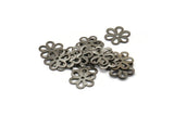 Flower Bead Caps, 100 Antique Brass Flower Bead Caps, Connectors, Charms, Pendants, Findings (12mm) Pen 121 K159