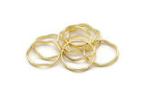 Gold Circle Rings, 12 Gold Lacquer Plated Brass Wavy Circle Rings, Charms (20.5x0.80x1.5mm) BS 2220 Q0438