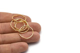 Gold Circle Rings, 12 Gold Lacquer Plated Brass Wavy Circle Rings, Charms (20.5x0.80x1.5mm) BS 2220 Q0438