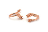 Adjustable Ring Settings, 2 Rose Gold Lacquer Plated Brass 6 Claw Ring Blanks - Pad Size 4mm N0321 H0121