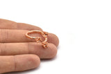 Adjustable Ring Settings, 2 Rose Gold Lacquer Plated Brass 6 Claw Ring Blanks - Pad Size 4mm N0321 H0121