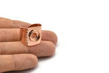 Adjustable Ring Setting, 1 Rose Gold Plated Brass Adjustable Ring With 1 Pad E271 Q0707