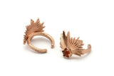 Rose Gold Ring Settings, Rose Gold Plated Brass Adjustable Sunlight Rings - Pad Size 6mm N0731 Q0817