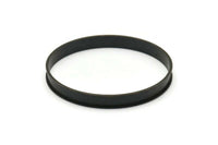 Black Channel Bracelet, Oxidized Black Brass Channel Bangle Settings -Glue On- (8x66.5mm) V032