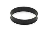 Black Channel Bracelet, Oxidized Black Brass Channel Bangle Settings -Glue On- (14x66.5mm) V035 S603