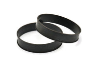 Black Channel Bracelet, Oxidized Black Brass Channel Bangle Settings -Glue On- (14x66.5mm) V035 S603