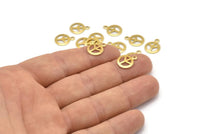 Brass Peace Charm, 250 Raw Brass Peace Sign Charms (10mm) Brs A0233