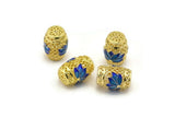 2 Brass Enamel Connector Beads(16x12mm) L05 B-5