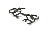 Claw Ring Settings - Oxidized Black Brass 4 Claw Ring Blank For Natural Stones V050