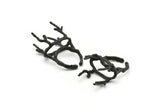 Claw Ring Settings - Oxidized Black Brass 4 Claw Ring Blank For Natural Stones V050