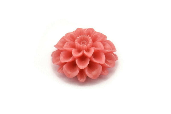 2 Pcs Coral Pink 30 Mm Chrysanthemum Cabochon T033