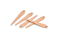Copper Triangle Charm, 50 Raw Copper Triangle Charms With 1 Loop, Blanks (29x4.5x0.80mm) M02513