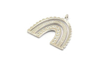 Silver Charm, 925 Silver, Silver Pendants, Charm Pendants, Silver U Shape Charms With 1 Loop (24x22x1.2mm) N1471