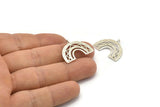 Silver Charm, 925 Silver, Silver Pendants, Charm Pendants, Silver U Shape Charms With 1 Loop (24x18x1.2mm) N1473