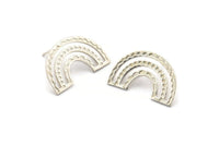 Earring Studs, 2 925 Silver - U Shape Earrings - Silver Earrings - Earrings (15x25x1mm) N1472