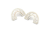 Earring Studs, 2 925 Silver - U Shape Earrings - Silver Earrings - Earrings (15x24x1mm) N1475