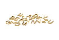 Brass Letter Charm,  Raw Brass, Brass Letter, Letter Beads, İnitial Charms, Alphabet Charms, İnitial Letters, Bracelet Charm